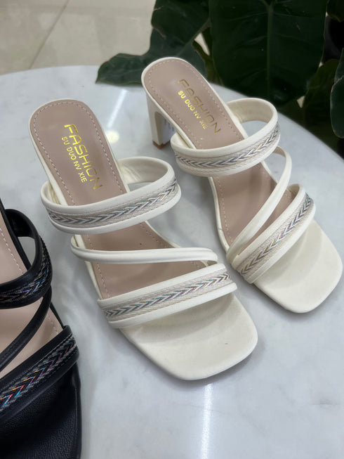 Vintage Double Strap Slid on Heels